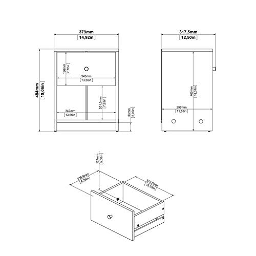 Home Square 4 Piece Bedroom Set with 6-Drawer Double Dresser, 5-Drawer Chest and Two of 1-Drawer Nightstand in White