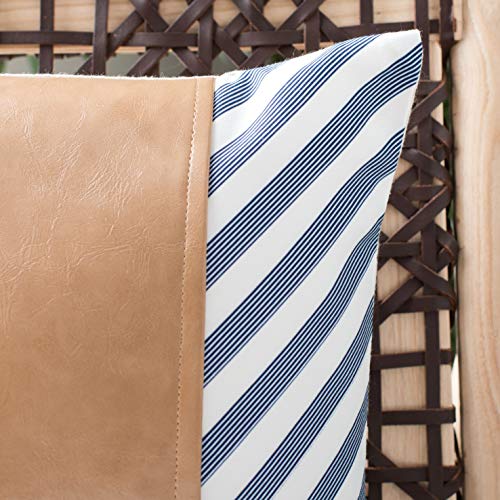 Safavieh Home Collection Endra Modern 18-inch Navy/White Square Decorative Accent Pillow PLS7157A-1818, 1'6" x 1'6"