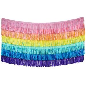 tissue paper fringe tassel party garland - perfect backdrop for all events & occasions (6-count, pastel mix)