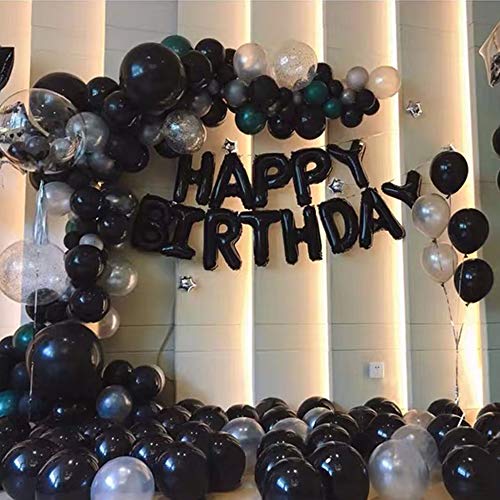 Black Balloons Latex Party Balloons, 50 Pack 12 inch Black Helium Balloons with Black Ribbon for Wedding Birthday Bridal Baby Shower Graduation Anniversary Party Supplies Decorations.……