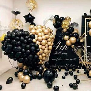 Black Balloons Latex Party Balloons, 50 Pack 12 inch Black Helium Balloons with Black Ribbon for Wedding Birthday Bridal Baby Shower Graduation Anniversary Party Supplies Decorations.……
