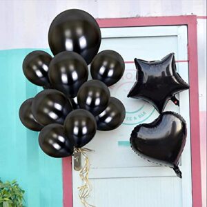 Black Balloons Latex Party Balloons, 50 Pack 12 inch Black Helium Balloons with Black Ribbon for Wedding Birthday Bridal Baby Shower Graduation Anniversary Party Supplies Decorations.……