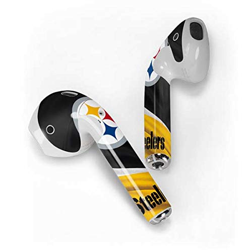 Skinit Decal Audio Skin Compatible with Apple AirPods with Lightning Charging Case - Officially Licensed NFL Pittsburgh Steelers Design
