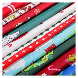 20 Pieces 10 x 10 Inch Christmas Fabric Multi-Color Fabric Patchwork Bundles Sewing Square Mixed Fabric Christmas Printing Quilting Fabric Santa Snowman Printed Fabric Scrap for DIY