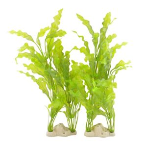 CNZ Aquarium Decor Fish Tank Decoration Ornament Artificial Plastic Plant 17.5-inch Java Fern, 2-Pack