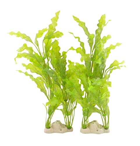 CNZ Aquarium Decor Fish Tank Decoration Ornament Artificial Plastic Plant 17.5-inch Java Fern, 2-Pack