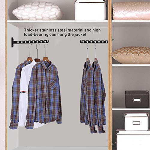 COTTAGE LIFE Wall Mounted Clothes Hanger Rack Black Laundry Hanger Dryer Rack Clothes Rack Wall Mount Stainless Steel Wall Clothes Hanger Foldable Laundry Hanging Rack Wall Mount