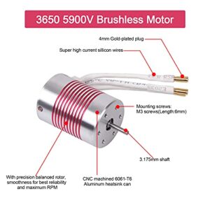 540 Brushless Motor 1/10 3650 5900KV 3.175mm Shaft Waterproof Brushless Motor for 1:10 Scale RC On-Road Car