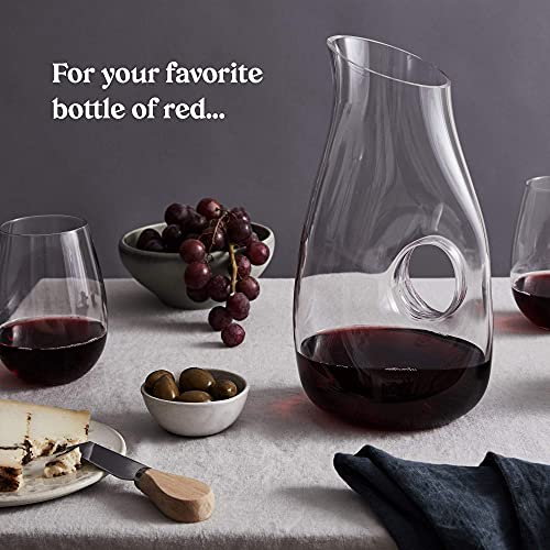 Red Wine Decanter - Glass Vase Red Wine Aerator - Gift Accessories - Clear Carafe with Cleaning Beads - Holds 750mL bottle