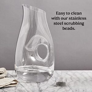 Red Wine Decanter - Glass Vase Red Wine Aerator - Gift Accessories - Clear Carafe with Cleaning Beads - Holds 750mL bottle