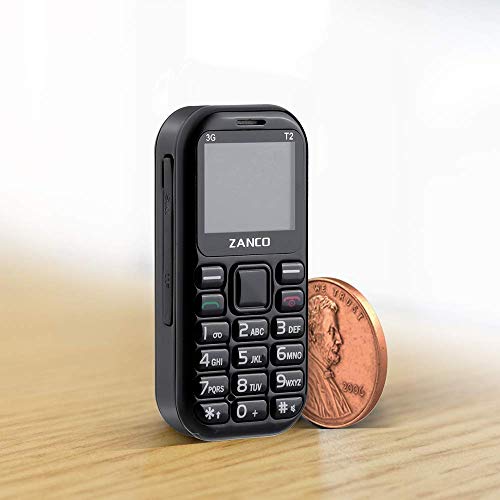 zanco Tiny t2 World's Smallest 3G WCDMA Mobile Phone,Smallest Mini Phone Small Phone Travelling Phone,Pocket Cell Phone