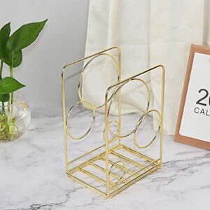 Metal Gold Bookends,Beautiful, Not Rusty, 5.3 in × 3.9 in × 7.6 in The Metal Book Ends is a Good Choice for Organizing Your Desk (Gold Circle)