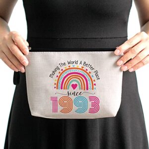 Hanamiya Na 30th Birthday Gifts for Women-Making The World A Better Place Since 1993, 30 Years Old Makeup Bag for Her, Friend, Mom, Sister, Wife, Aunt, Coworker Boss