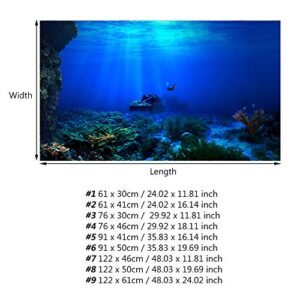 Meiyya 3D Aquarium Background 75 Gallon Tank,Aquarium Poste Fish Tank Background Aquarium Background Poster 3D Effect Adhesive Seaworld Poster for Aquarium Fish Tank Decoration(122 X 50cm)