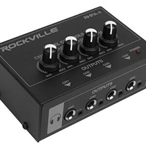 Studio Bundle w/ (4) Rockville PRO-M50 Headphones+4 Channel Headphone Amplifier