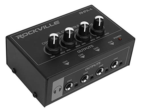 Studio Bundle w/ (4) Rockville PRO-M50 Headphones+4 Channel Headphone Amplifier