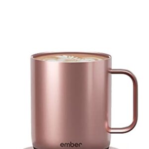 Ember Temperature Control Smart Mug 2, 10 Oz, App-Controlled Heated Coffee Mug with 80 Min Battery Life and Improved Design, Rose Gold