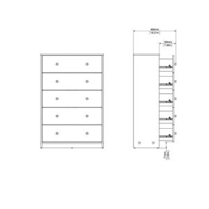 Home Square 4 Piece Bedroom Set with 6 Drawer Double Dresser, 5 Drawer Chest Dresser, Two Nightstands in Jackson Hickory