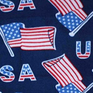 Richlin Fabrics® Yukon Fleece™ Print Flags on Navy (12 Yard Bolt)