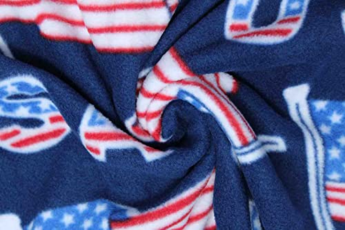 Richlin Fabrics® Yukon Fleece™ Print Flags on Navy (12 Yard Bolt)