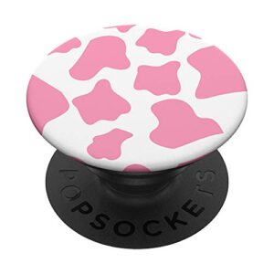 pink cow print pattern stand for phones & tablets women girl popsockets popgrip: swappable grip for phones & tablets