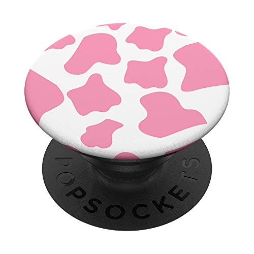 Pink Cow Print Pattern Stand for Phones & Tablets Women Girl PopSockets PopGrip: Swappable Grip for Phones & Tablets