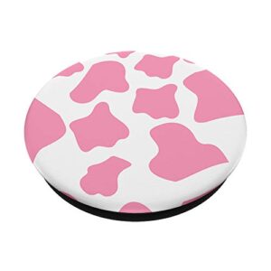 Pink Cow Print Pattern Stand for Phones & Tablets Women Girl PopSockets PopGrip: Swappable Grip for Phones & Tablets