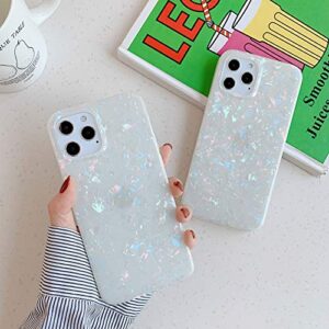 YeLoveHaw Designed for iPhone 12 and 12 Pro Case for Women Girls, Glitter Pearly-Lustre Shell Pattern Phone Case [ Soft, Slim, Full-Around Protective] Compatible with iPhone 12 12Pro 6.1'' (Colorful)