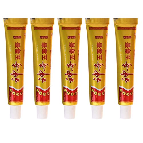 DJRH Body Psoriasis Dermatitis Eczema Skin Problems Chinese Medicinal plasters Miraculous Five Poison Ointment Cream Herbal Cream Ointment (5PCS)