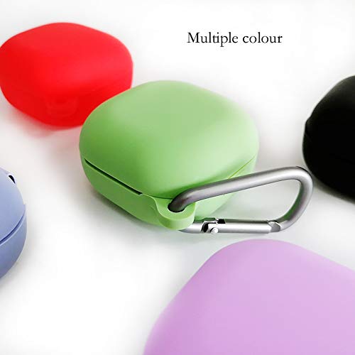 ZALUJMUS Silicone Case for Samsung Galaxy Buds Live, Anti-Break Anti-Lost & Shockproof Easy Carrying Protective Case Cover with Carabiner (GrassGreen)