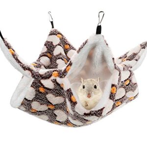 small pet cage hammock, double-layer rat hammock hanging bed, warm ferret cage hammock, pet swinging bed for sugar glider fleece chinchilla parrot guinea pig squirrel hamster playing sleeping