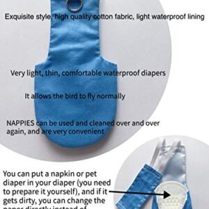 Bird Clothes Parrot Diapers Bird Flight Suits, Reusable Waterproof Diapers pet Bird Supplies Poli(L)