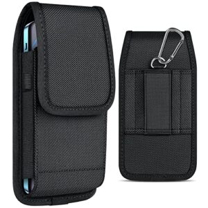 ykooe cell phone pouch nylon holster case with belt clip cover compatible with iphone 12, 12 pro, 11, 11 pro, 13, 13 pro, max, xr x 6 7 8 plus samsung galaxy s22 s20 s21 fe ultra s10+ s9 a13 a01, xl