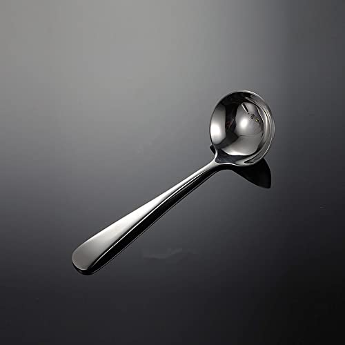 Wenkoni Small Soup Ladles,Sauce ladles,Gravy Soup Spoon Ladles,2 Pack 18/10 Non-magnetic Stainless Steel 7.6" Round Ladles (Color:Silver).