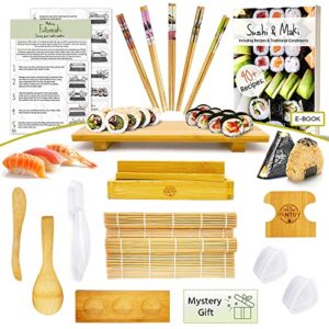 grow your pantry sushi making kit - make every type of sushi with rolling mats, maki, onigiri, nigiri molds aswell as an center sushi plate for the whole family to sit around