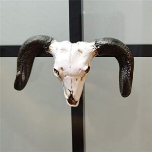 OnefunTech Ox Horn Skull Wall Hook,Creativity Vintage Polyresin Horn Wall Hanger Hooks for Clothes Hat Scarf Key Horns Hanger Rack Halloween Decoration