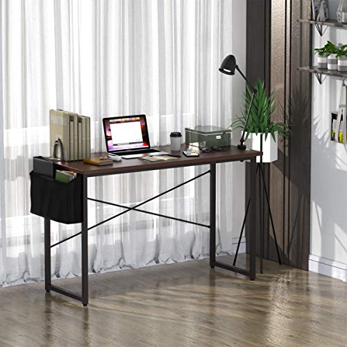 Tangkula Computer Desk with Storage Bag, Home Office Writing Study Desk, Modern Simple Style Laptop Table (40", Coffee)