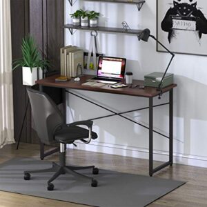 Tangkula Computer Desk with Storage Bag, Home Office Writing Study Desk, Modern Simple Style Laptop Table (40", Coffee)