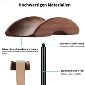 Headphone Stand Holder with Premium Walnut Wood Headrest,Headset Stand Hanger Hook for Desk with Solid Heavy Base for All Headphone Sizes