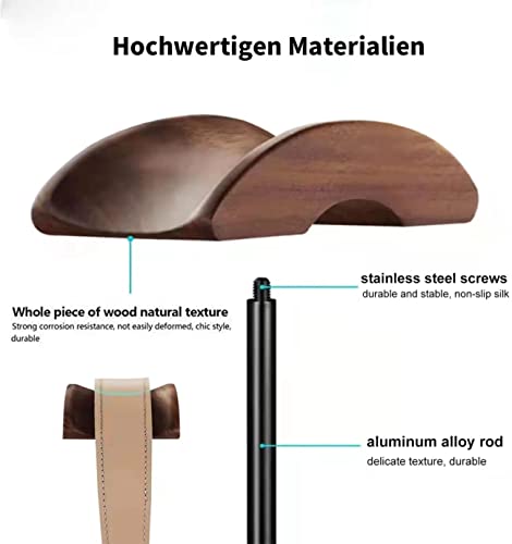 Headphone Stand Holder with Premium Walnut Wood Headrest,Headset Stand Hanger Hook for Desk with Solid Heavy Base for All Headphone Sizes