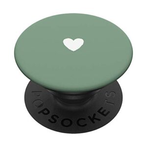 cute hand drawn minimalist lovely heart in mint green popsockets grip and stand for phones and tablets