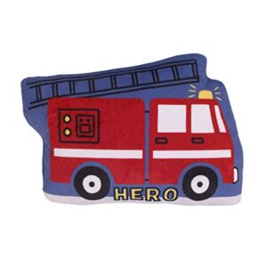 crown crafts carter's firestruck firetruck red, white, and blue decorative pillow, 9.5x15 inch (pack of 1)