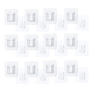 double-sided adhesive wall hooks- wall-sticking hooks without punching and nails, waterproof and oil-proof, heavy-duty self-adhesive hooks for bathroom and kitchen, 12 per bag