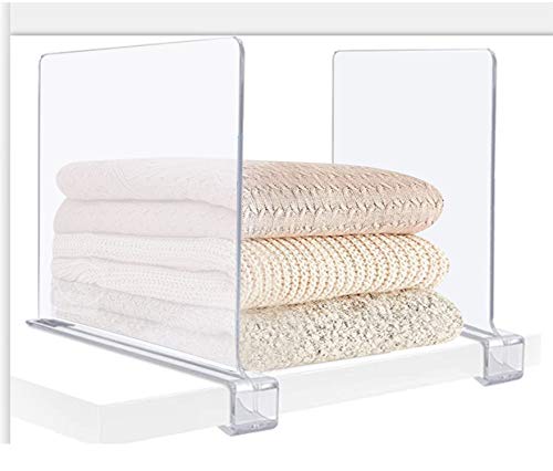 OMFMF 2 Pack Acrylic Closet Shelf Dividers,Great Organizer for Clothes, Linens, Purse Separators, Versatile for Closets, Kitchen Cabinets, Bedroom (2 Pack)