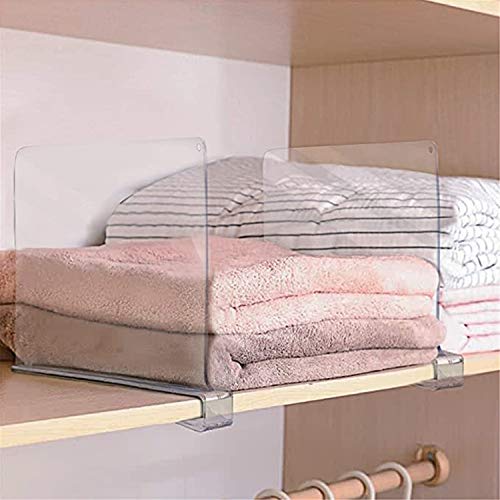 OMFMF 2 Pack Acrylic Closet Shelf Dividers,Great Organizer for Clothes, Linens, Purse Separators, Versatile for Closets, Kitchen Cabinets, Bedroom (2 Pack)