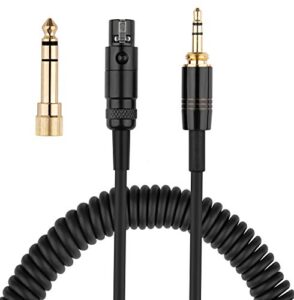 k702 cable coiled aux cord replacement for akg q701, k712, k240, k240s, k240 mk ii, k141, k171, k181, k271, k271s, k271 mk ii, k241, k175, k275 headphone audio cable wire with 6.35mm adapter