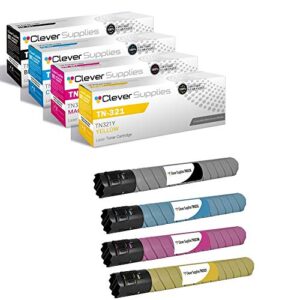 cs compatible toner cartridge replacement for konica minolta tn-321 tn321k black tn321c cyan tn321m magenta tn321y yellow bizhub c224 c224e c284 c284e c364 c364e toner cartridge 4 color set