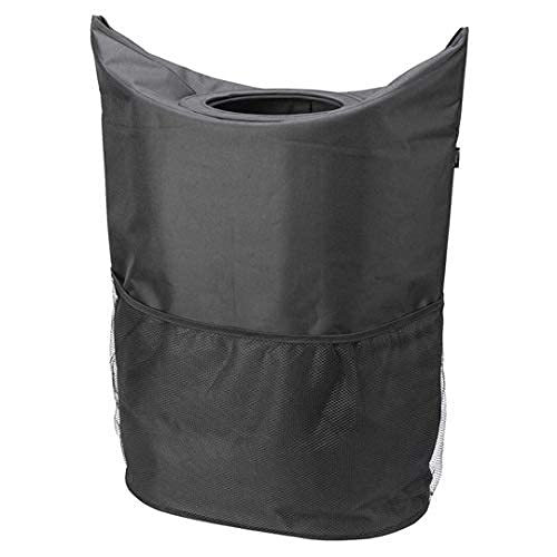 MAKE ROOM FOR LIFE – Laundry Hamper and Tote, Large Fabric Hamper that converts into a Giant Tote with Handles, Mesh Pockets for Dryer sheets etc. Perfect for Laundry Room visits, 24” x 28”, Black