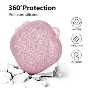 VISOOM Silicone Case Compatible with Samsung Galaxy Buds 2 Pro/Buds Live/Buds Pro-2022 Soft Carrying Case Protective Wireless Charging Cover Skin Accessories Keychain for Women&Girls (Rose Gold)