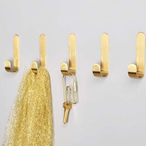 kaileyouxiangongsi Bathroom Towel Hook, Shower Kitchen Wall Hanging Hooks, No Drill,Brass, Adhesive Hooks, 2-Pack